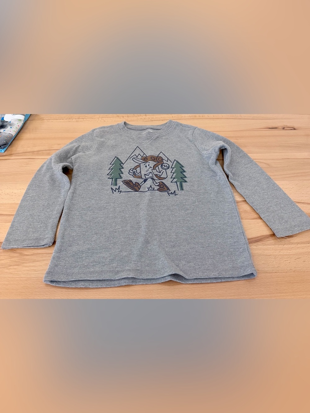 Garanimals Gray Long-Sleeve Tee with Hiking Moose Graphic